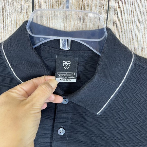 Nike Mens Dri-Fit Golf Polo Shirts (2)  Green Embroidered / Black Size Large - Picture 13 of 16